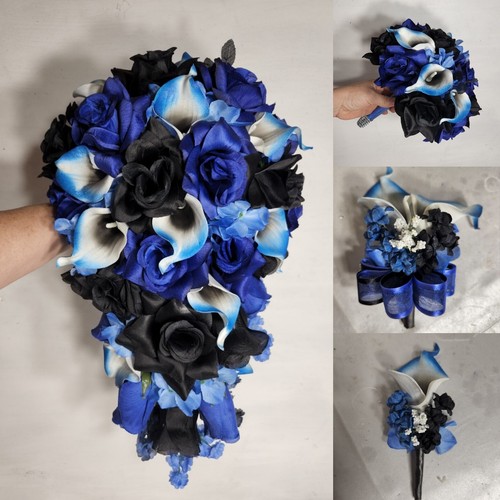 Black royal blue rose calla - black,