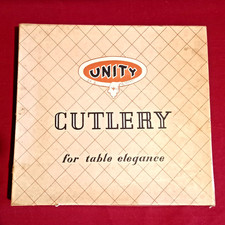 Vintage Fish Knife & Fork Set  6 Stainless Chrome items in original box. Unused 