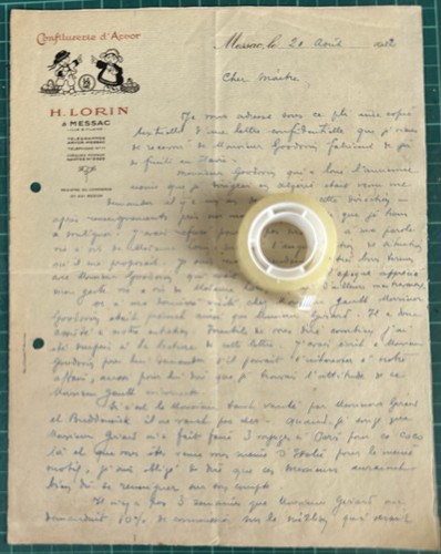 Rare letter confiturie - letter,