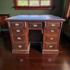 Antique Mahogany Pedestal Desk