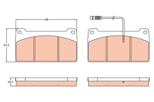 Brake pad set disc - set,,