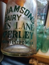 Stunning Rare Williamsons Dairy Heyes Lane Timperley Old milk Bottle