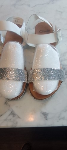 Ladies clarks silver - silver, white