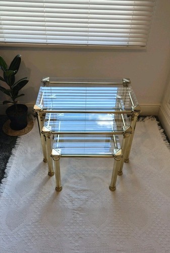 Vintage golden brass glass - golden,