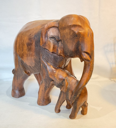 Vintage large carved solid - large,