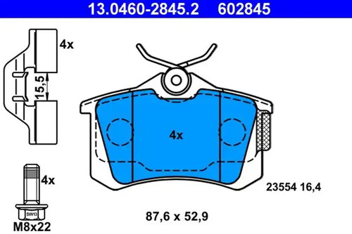 Brake pads 0460 2845 ate - brake, 13.0460-2845.2