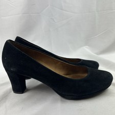 Gabor Comfort Black Suede Block Heel Platform Pump Shoes Women's Size UK 7.5 G