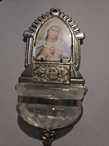 Vintage holy water mounted - holy,