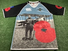 RAF Rugby Union Poppy Shirt - Canterbury Size M - Short Sleeve Top