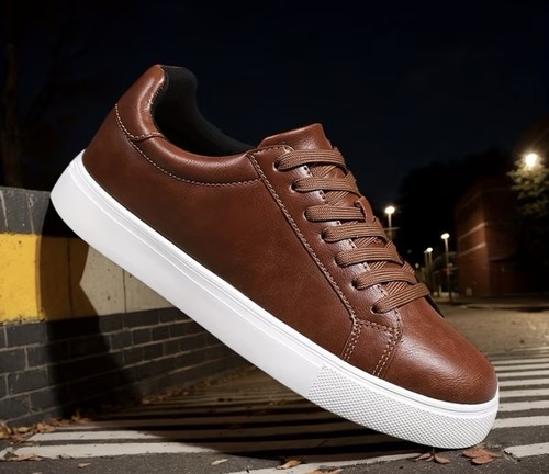 Men smart brown trainers - brown,