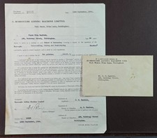1945 Burroughs Adding Machine Ltd Park House Friar Lane Nottingham Form