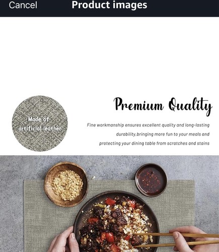 Bwbike faux leather placemats - faux,