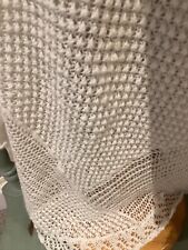 Square hand knitted white baby shawl
