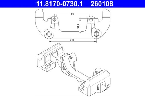 Ate brake caliper bracket for - ate,