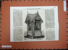 Old Antique Print International Exhibition 1862 Bush Trophy Russian Court 19th