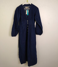 Nobody's Child Dress Size 14 Blue Denim Starlight Long Sleeve Midi NEW F2