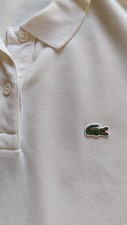 Lacoste Women’s Polo Shirt White Size 36 cotton/elastane mix VGC