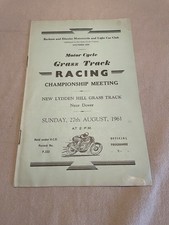 1961 Motor Cycle Grass Track Racing Lydden Hill Programme BARHAM DMC
