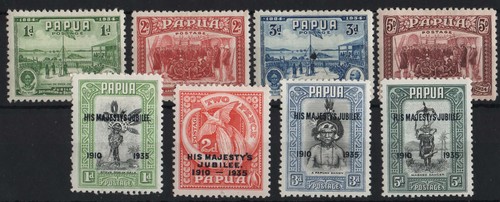 Papua 1935 silver jubilee set - silver,