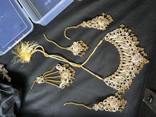 Silver And Good Indian Jewellery Set, Brand New, Necklace, Earrings, Tika Passa