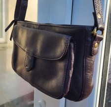 Lloyd Baker Small Dark Purple Genuine Leather Muli Pocket Shoulder Crossbody Bag