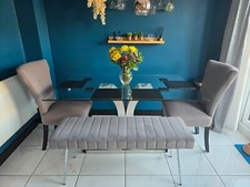 Glass dining table and chairs