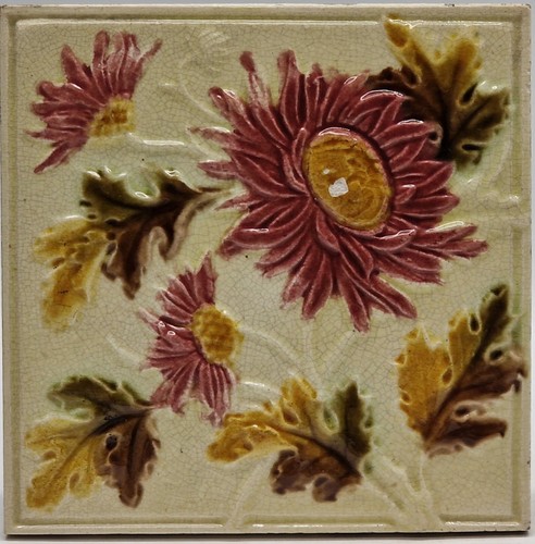 Antique fireplace tile - antique,