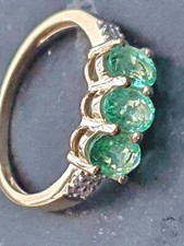 1ct Green Emerald And Diamond