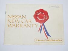 NISSAN MICRA SILVIA SKYLINE NEW CAR WARRANTY SERVICE BOOK 1986 BLANK UNSTAMPED