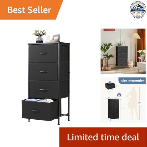 Bedside table drawers black - table, 4