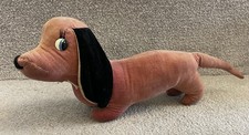 Antique Vintage Merrythought Velvet Sausage Dog Dachshund Soft Toy Bear W/ Label