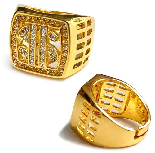 Gold bling ring dollar - gold,