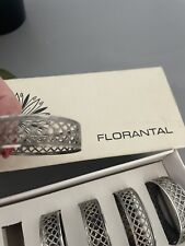 Set of Six Vintage Delicate Florantal  Silver Plate Napkin Rings in Original Box