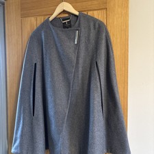 Ted Baker Aillaa Cape Small Grey  Wool Cashmere Batwing Jacket Poncho