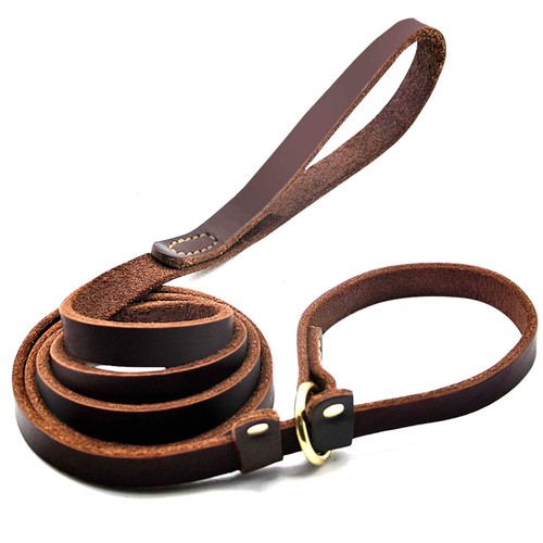 Real leather slip lead dog - real,