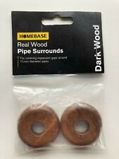 2 x Dark Oak Real Wood Pipe Surrounds / Collars