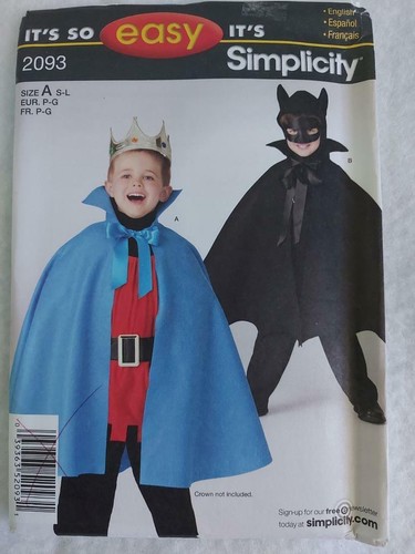 Simplicity 2093 child batman - 2093, child's