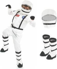 Kids Astronaut Costume Boys & Girls Space Suit Fancy Dress Spaceman Outfit