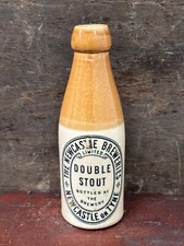59349 Old Vintage Antique Printed Ginger Beer Bottle Stout Newcastle Breweries