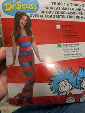 Dr Seuss Thing 1 & Thing 2 Halter Jumpsuit. Large/XL Adult Jumpsuit Costume B8