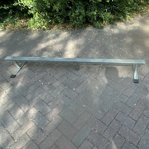 Silver metal skateboard grind - metal,