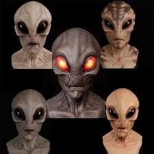 Halloween Costume Alien Mask Soft Latex Full Head Realistic Mask Fancy Dress