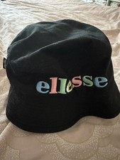 Ellesse Spellout Bucket Hat Black Unisex One Size Festival