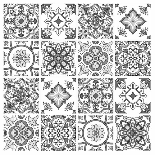 Grey mosaic tile stickers - tile,