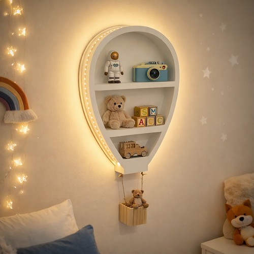 Hot air balloon wall - shelf, led