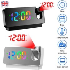 LED Smart Digital Alarm Clock Time Projection Temperature Projector LCD Display