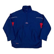 Men’s UMBRO PRO TRAINING Quarter Zip Jacket Medium Navy Blue Y2K Football VGC