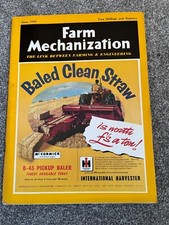 farm mechanization . magazine june 1954 . bamford bl60 pick - up baler