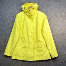 Ilse Jacobsen Raincoat Womens Size L Yellow Cotton Blend PVC Jacket Waterproof