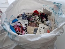 Large Bundle Bag Of Sewing Box Contents Various Threads Ribbons Mixed